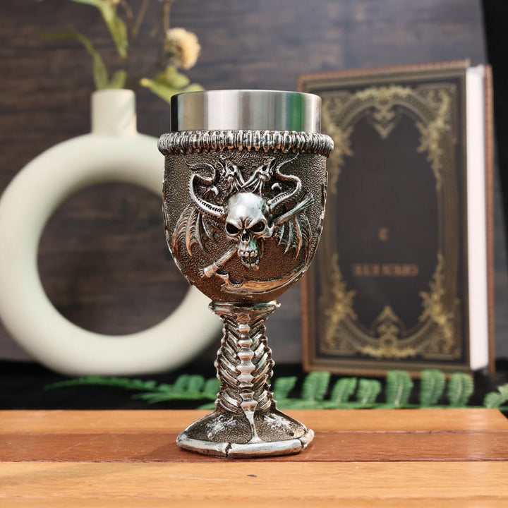WorldNorse Totenkopf Skelett Sichel Kelch