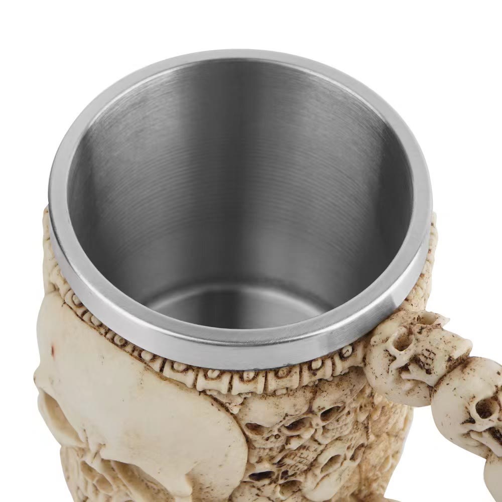 WorldNorse Totenkopf Skelett Wirbelsäule Kelchbecher