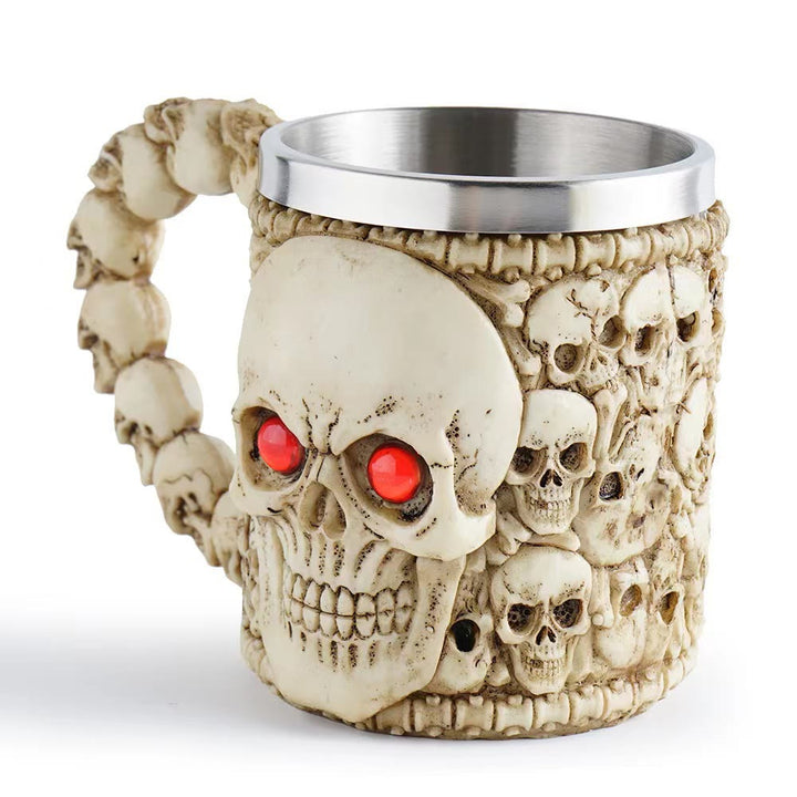 WorldNorse Totenkopf Skelett Wirbelsäule Kelchbecher