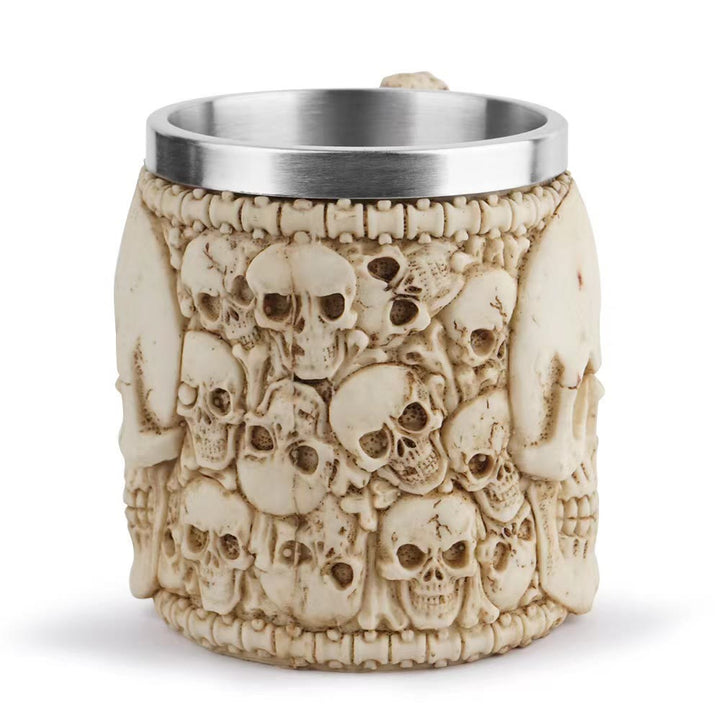 WorldNorse Totenkopf Skelett Wirbelsäule Kelchbecher