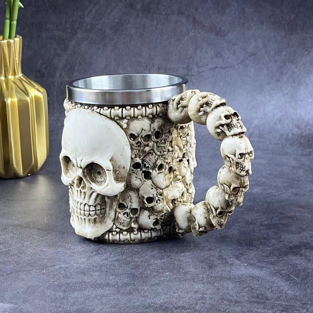 WorldNorse Totenkopf Skelett Wirbelsäule Kelchbecher