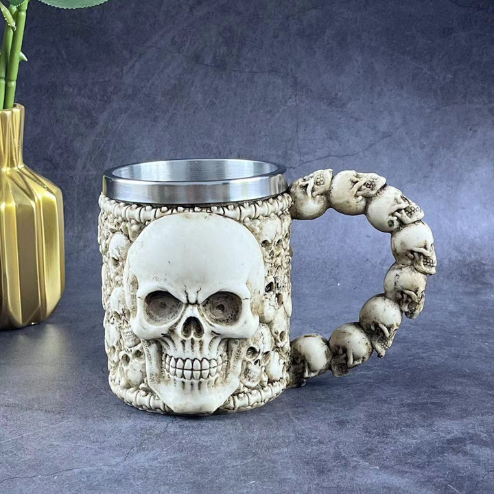 WorldNorse Totenkopf Skelett Wirbelsäule Kelchbecher