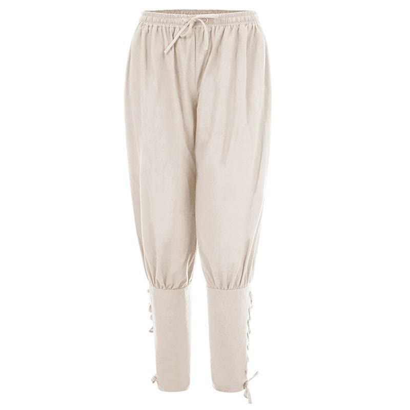 WorldNorse Viking Traditionelle Kostümhose mit Knöchelschnürung - Weiß - 3XL - image 0