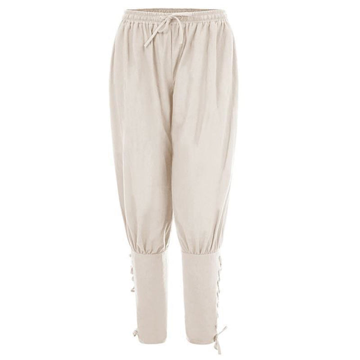 WorldNorse Viking Traditionelle Kostümhose mit Knöchelschnürung - Weiß - 3XL - image 0