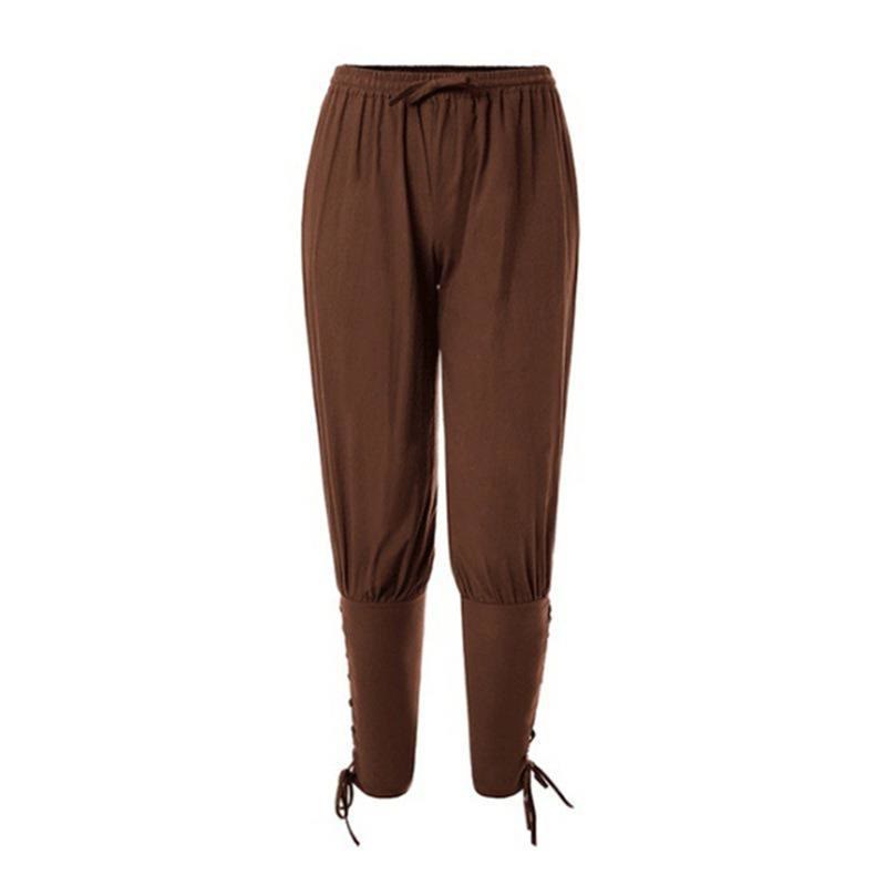 WorldNorse Viking Traditionelle Kostümhose mit Knöchelschnürung - Braun - 3XL - image 15