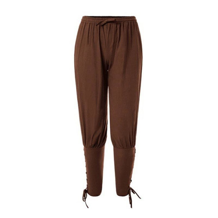 WorldNorse Viking Traditionelle Kostümhose mit Knöchelschnürung - Braun - 3XL - image 15