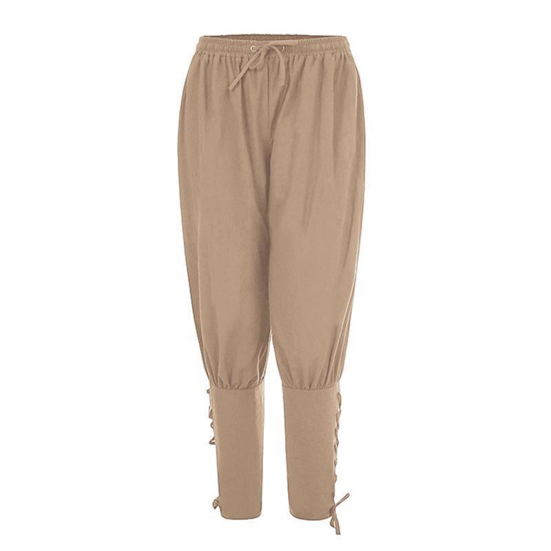 WorldNorse Viking Traditionelle Kostümhose mit Knöchelschnürung - Khaki - 3XL - image 3