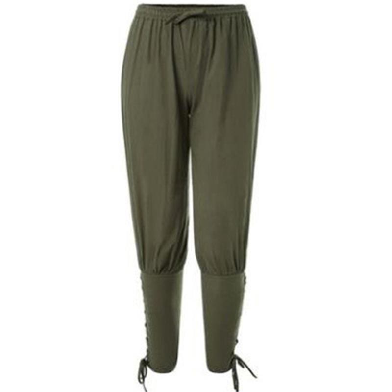 WorldNorse Viking Traditionelle Kostümhose mit Knöchelschnürung - Grün - 3XL - image 7