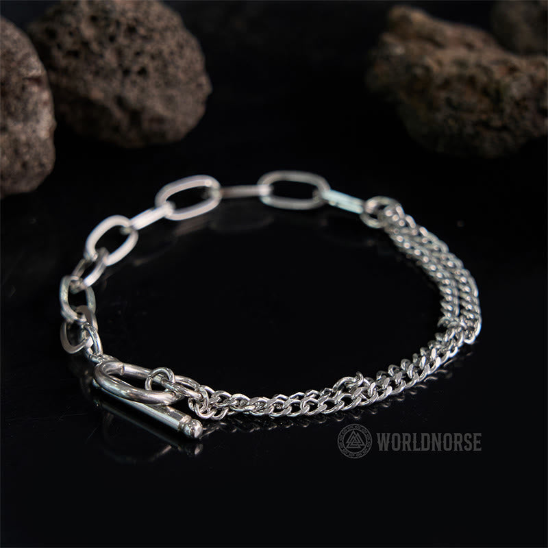 WorldNorse Armband mit zwei Ketten und einer Wortschnalle