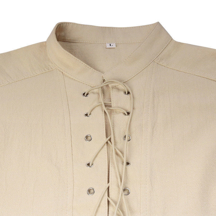 WorldNorse Mittelalterliches ärmelloses Kostümhemd mit Schnürkragen - image 2