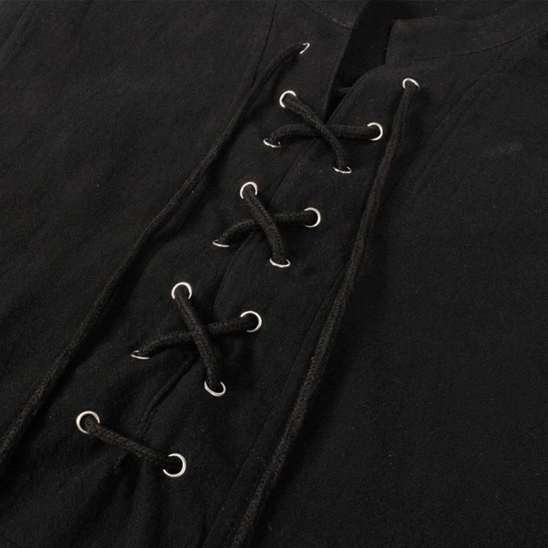 WorldNorse Mittelalterliches ärmelloses Kostümhemd mit Schnürkragen - image 15