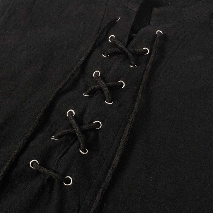 WorldNorse Mittelalterliches ärmelloses Kostümhemd mit Schnürkragen - image 15