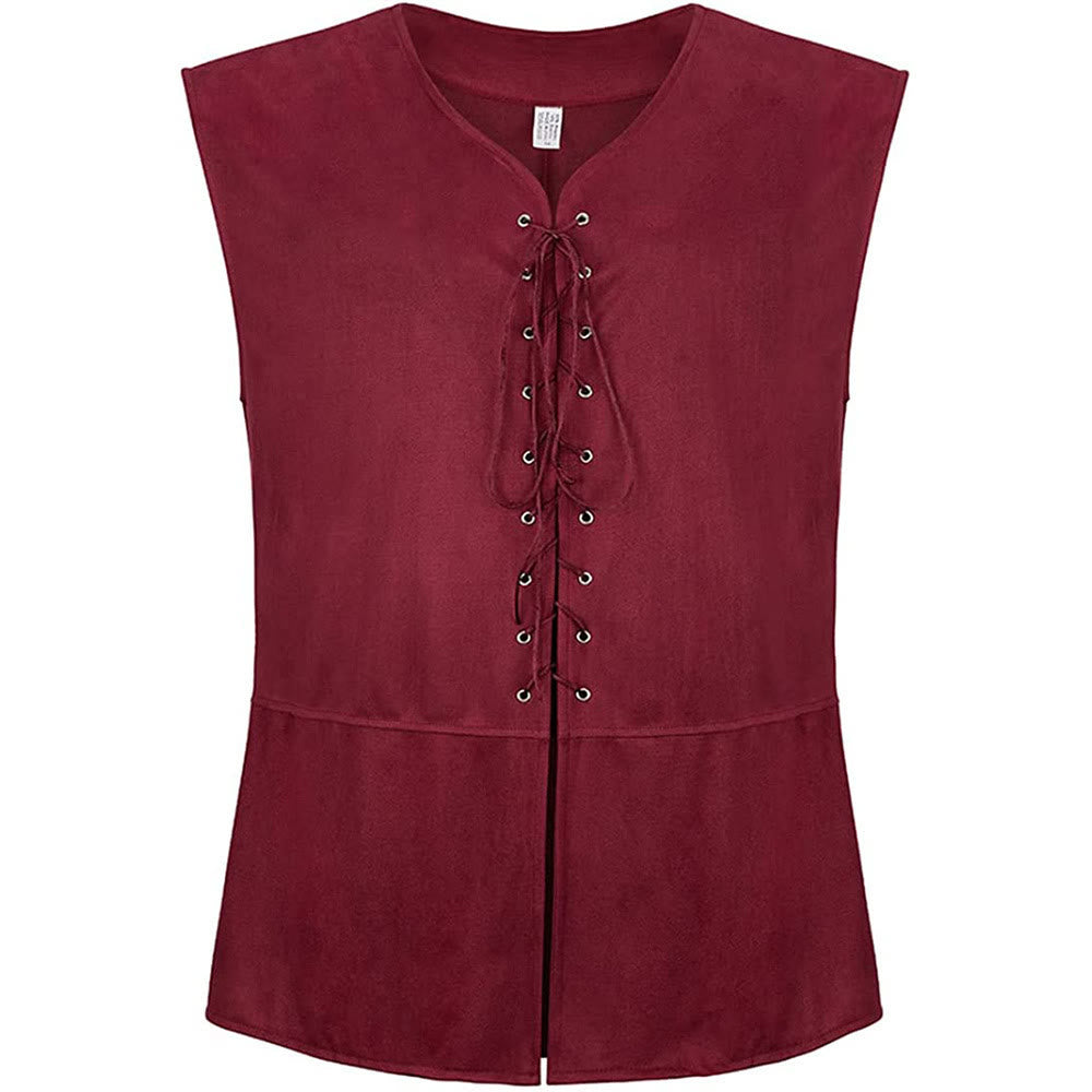 WorldNorse Mittelalterliche Weste mit Schnürung, Kostümweste - Rot - 2XL - image 5