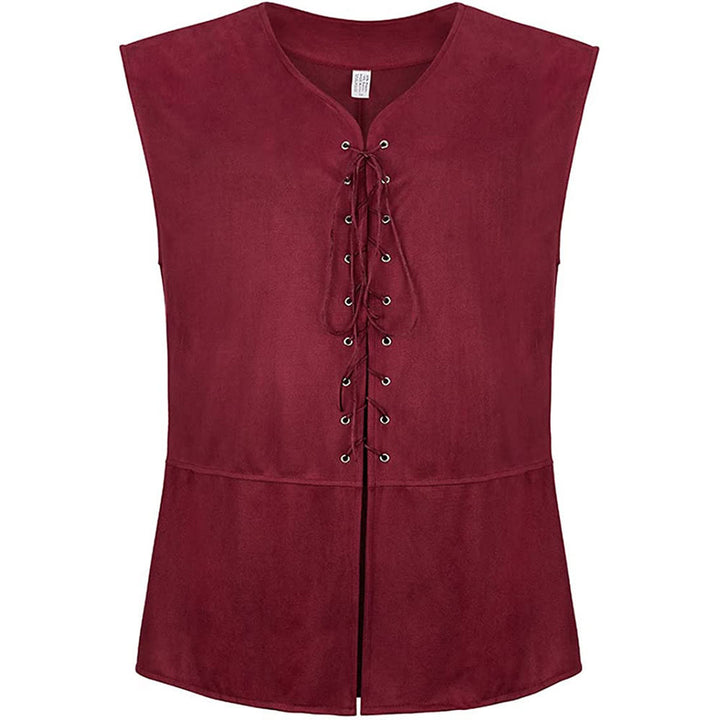 WorldNorse Mittelalterliche Weste mit Schnürung, Kostümweste - Rot - 2XL - image 5