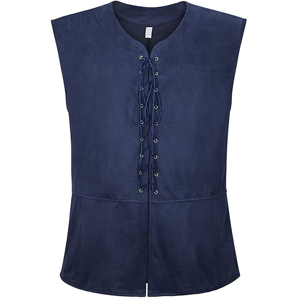 WorldNorse Mittelalterliche Weste mit Schnürung, Kostümweste - Marineblau - 2XL - image 9