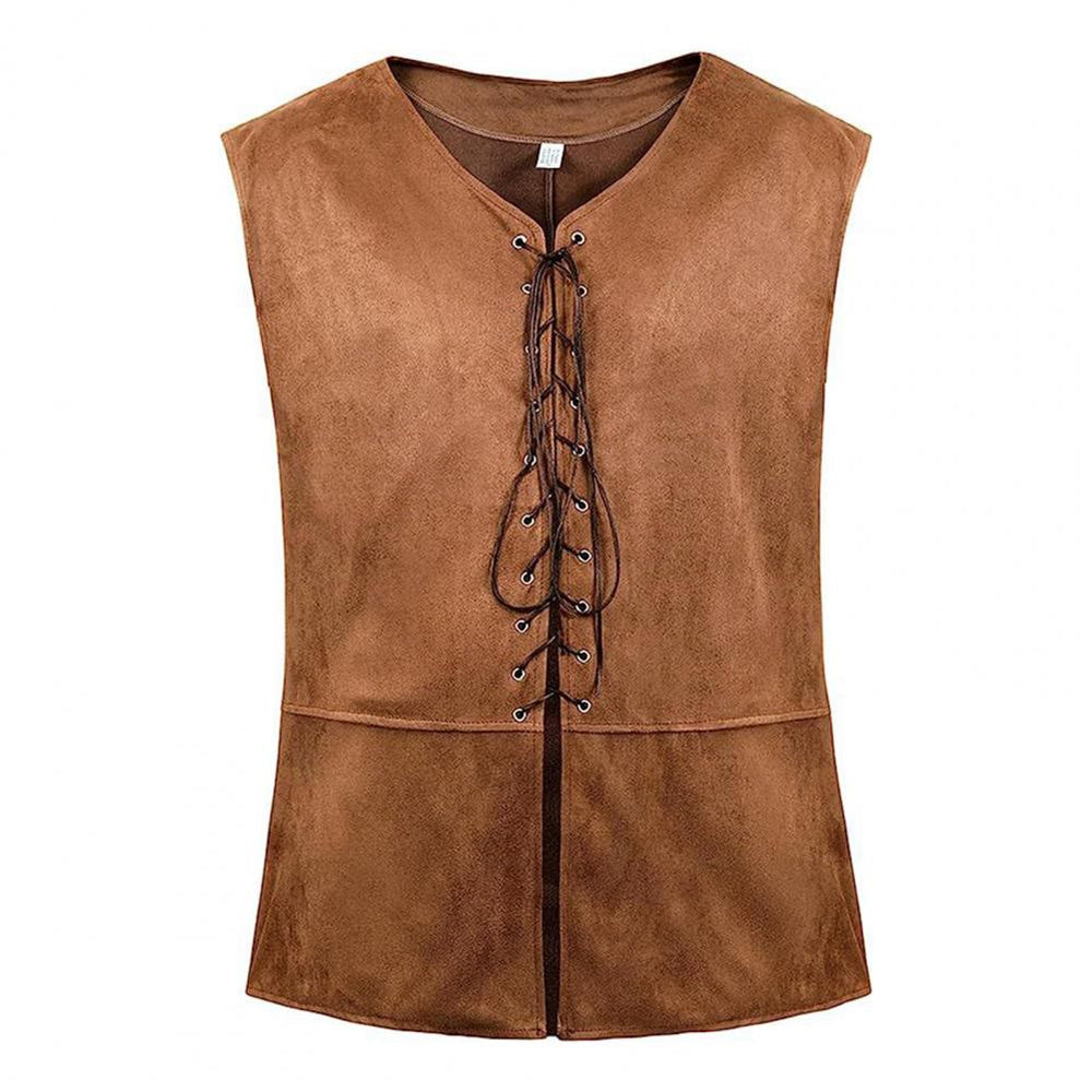 WorldNorse Mittelalterliche Weste mit Schnürung, Kostümweste - Hellbraun - 2XL - image 1