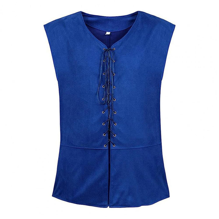 WorldNorse Mittelalterliche Weste mit Schnürung, Kostümweste - Blau - 2XL - image 4