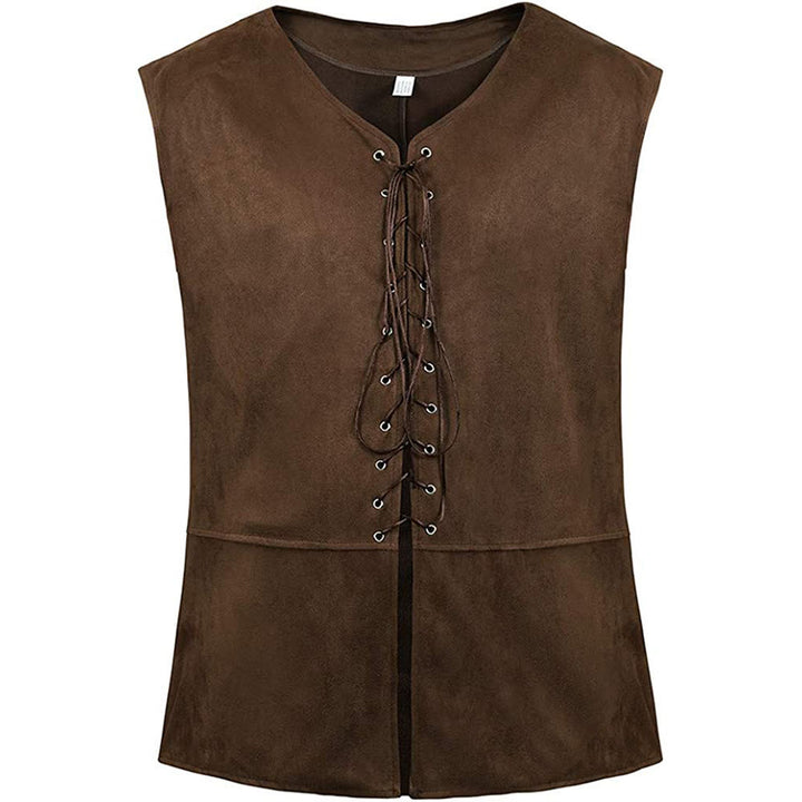 WorldNorse Mittelalterliche Weste mit Schnürung, Kostümweste - Dunkelbraun - 2XL - image 2