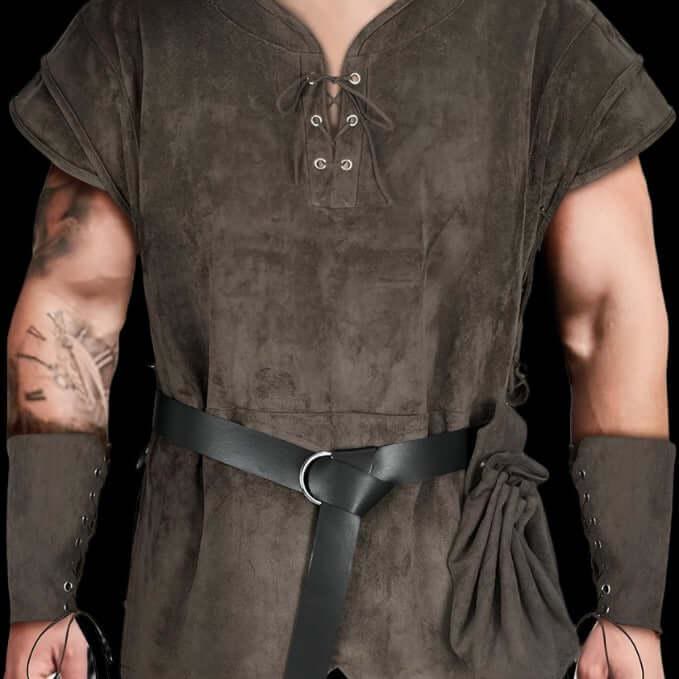 WorldNorse Mittelalterliche Kostümweste aus Wildleder mit Schnürung