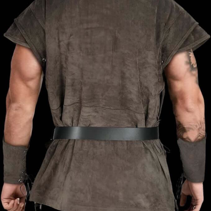 WorldNorse Mittelalterliche Kostümweste aus Wildleder mit Schnürung