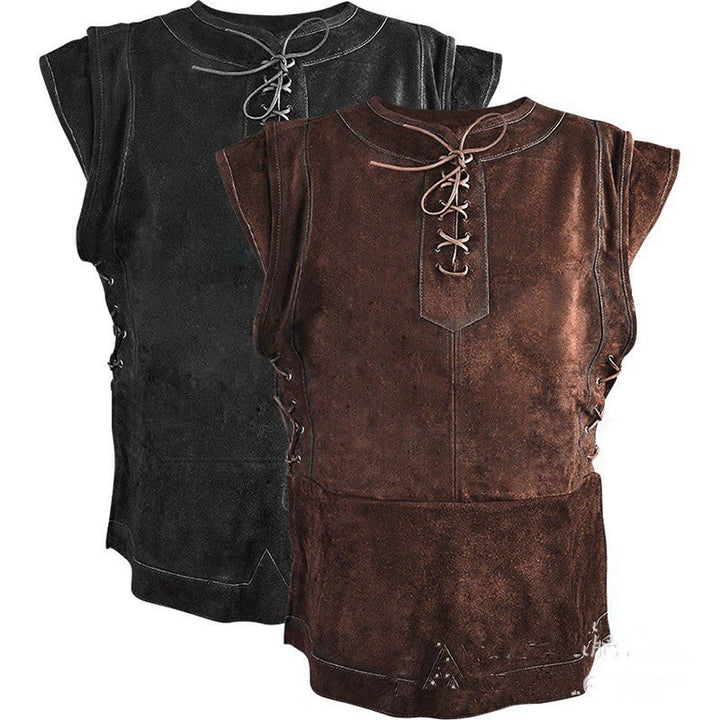 WorldNorse Mittelalterliche Kostümweste aus Kunstwildleder mit Schnürung - image 0