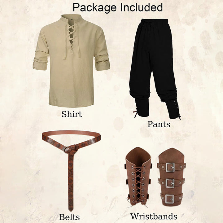 WorldNorse Mittelalterliches nordisches Tunika-Kostümset, 4-teilig - image 3