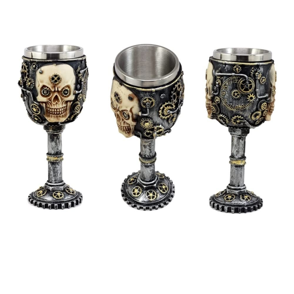 WorldNorse Steampunk Gear Totenkopf Kelch