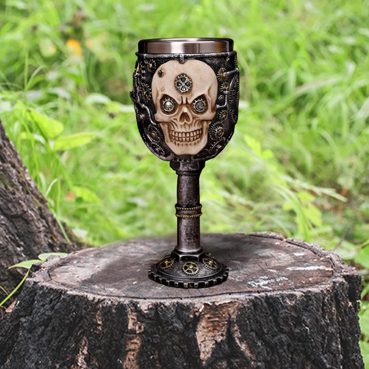 WorldNorse Steampunk Gear Totenkopf Kelch
