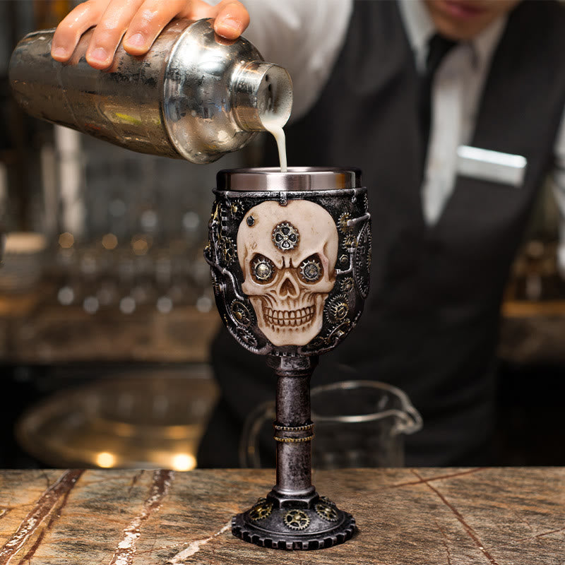WorldNorse Steampunk Gear Totenkopf Kelch