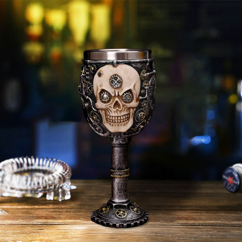 WorldNorse Steampunk Gear Totenkopf Kelch