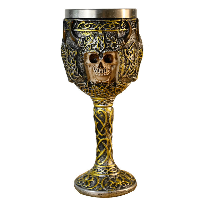 WorldNorse Bison Horned Helm Totenkopf Kelch
