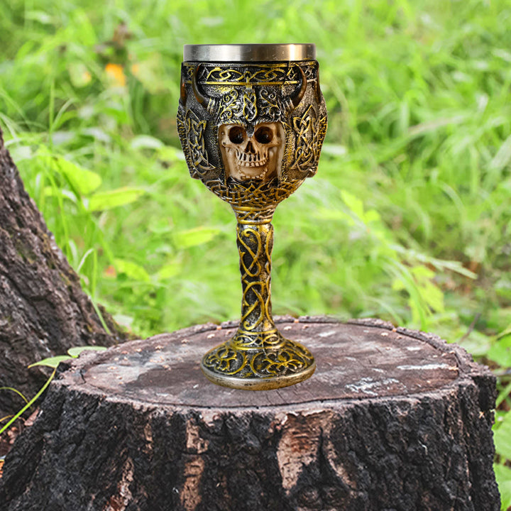WorldNorse Bison Horned Helm Totenkopf Kelch