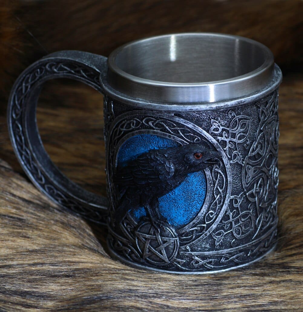 WorldNorse Celtic Tribal Moonlight Raven Tasse