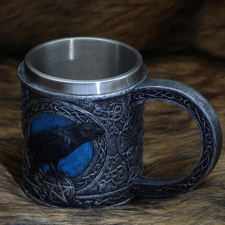 WorldNorse Celtic Tribal Moonlight Raven Tasse