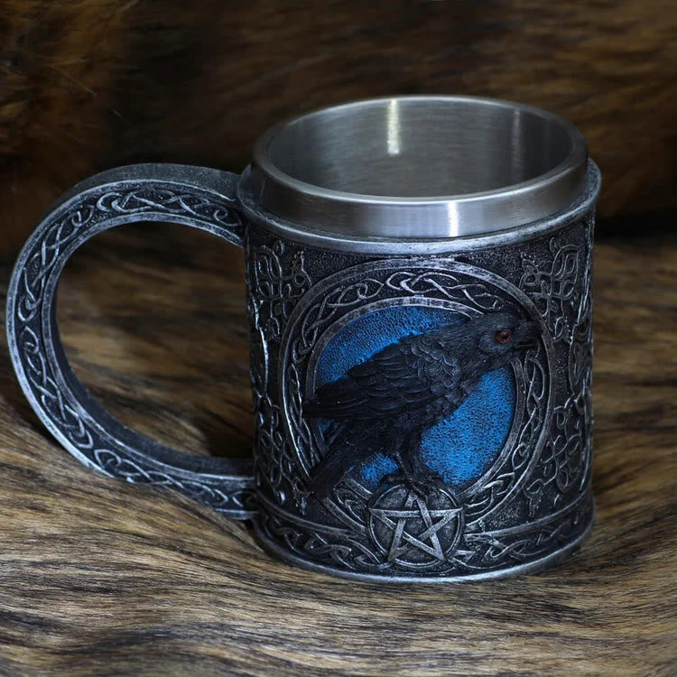 WorldNorse Celtic Tribal Moonlight Raven Tasse