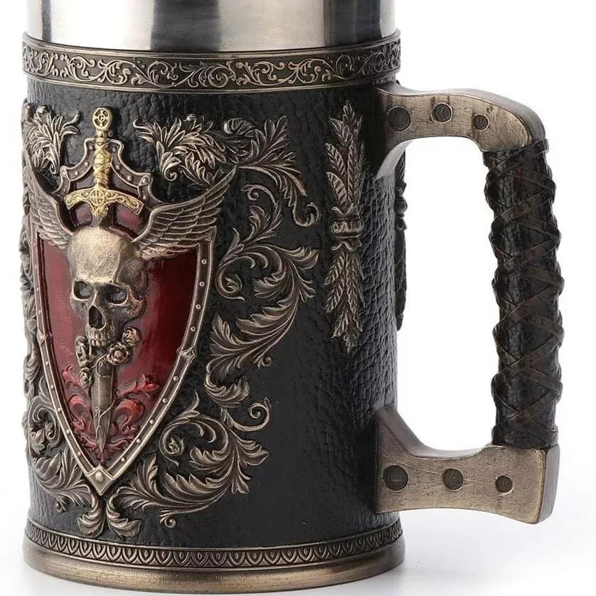 WorldNorse Schwert Schild Tod Grim Tasse