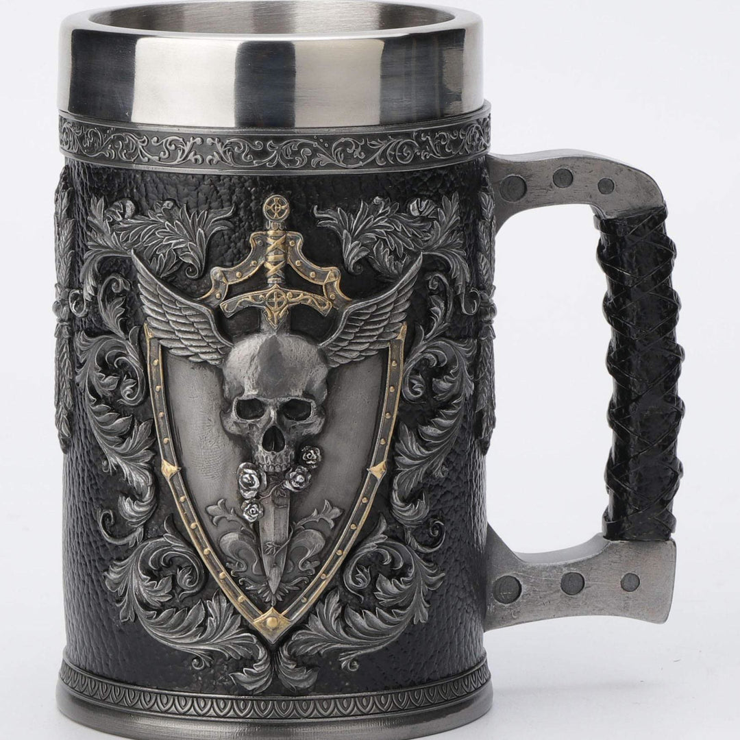 WorldNorse Schwert Schild Tod Grim Tasse