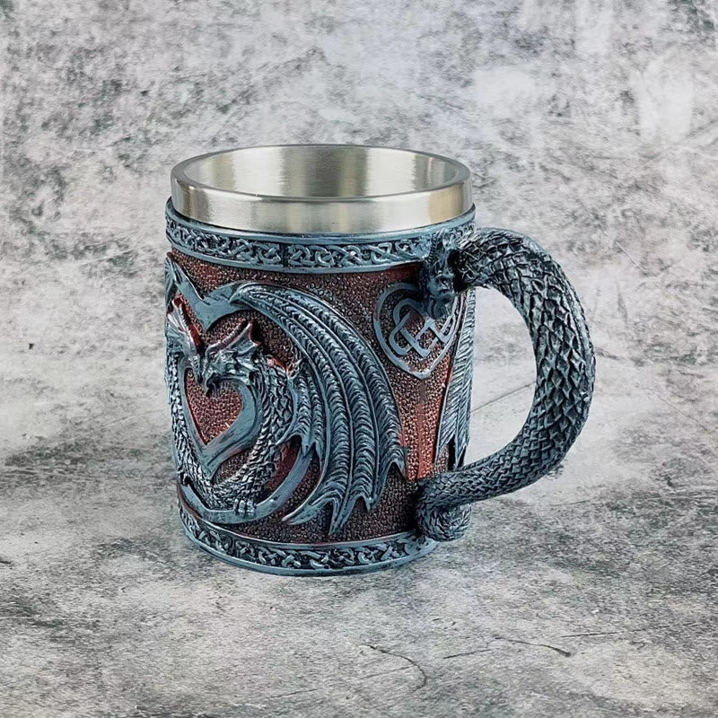 WorldNorse Mittelalterlicher Kelchbecher mit Drachenherz