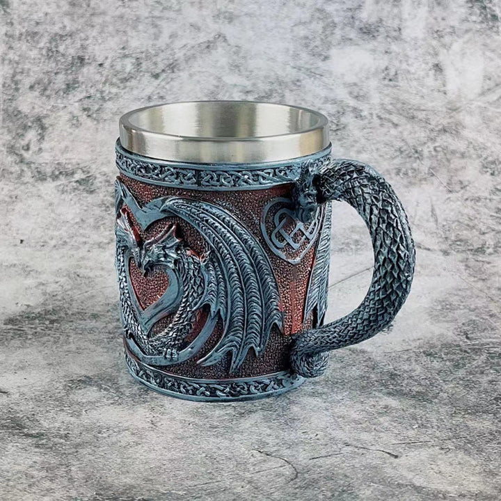 WorldNorse Mittelalterlicher Kelchbecher mit Drachenherz