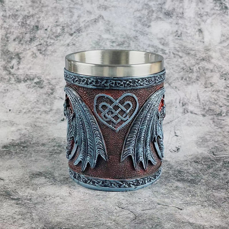 WorldNorse Mittelalterlicher Kelchbecher mit Drachenherz