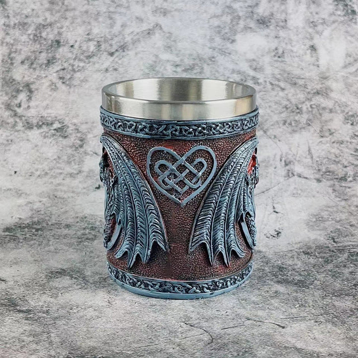 WorldNorse Mittelalterlicher Kelchbecher mit Drachenherz