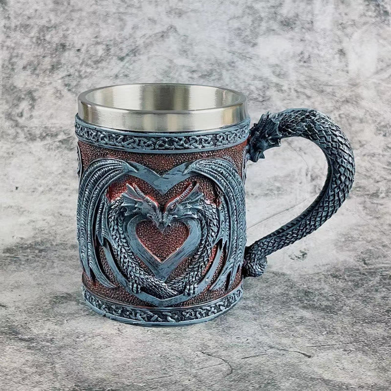 WorldNorse Mittelalterlicher Kelchbecher mit Drachenherz