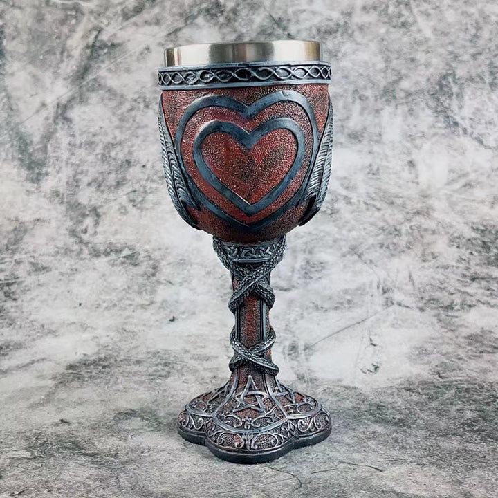 WorldNorse Mittelalterlicher Kelchbecher mit Drachenherz