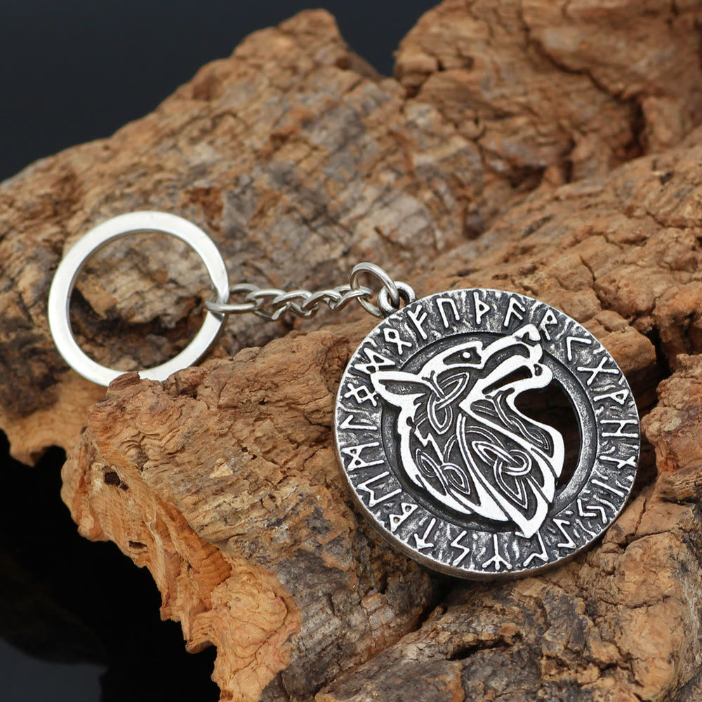 WorldNorse Runes mit Wolf -Schlüsselanhänger - image 1