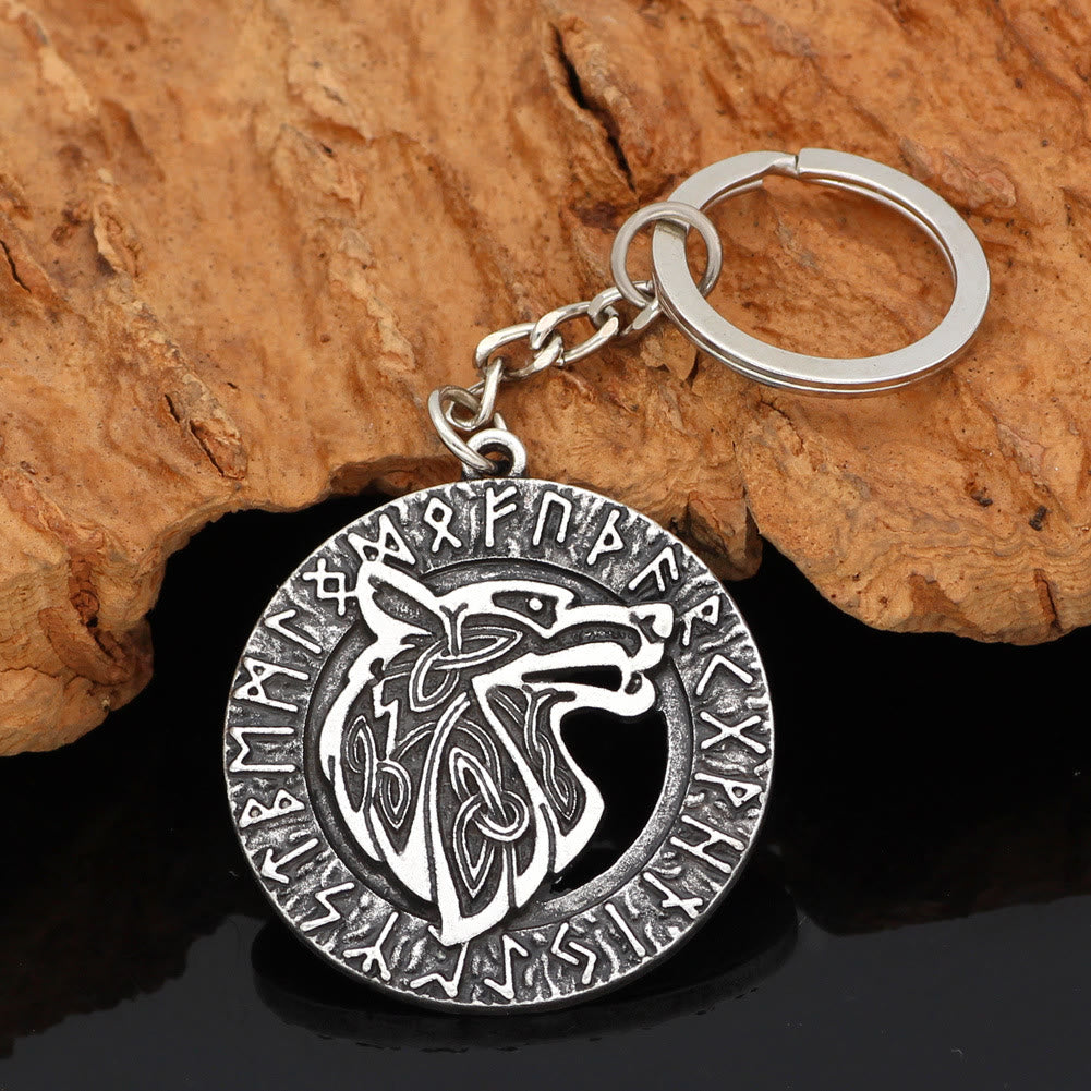 WorldNorse Runes mit Wolf -Schlüsselanhänger - Wolf - image 0