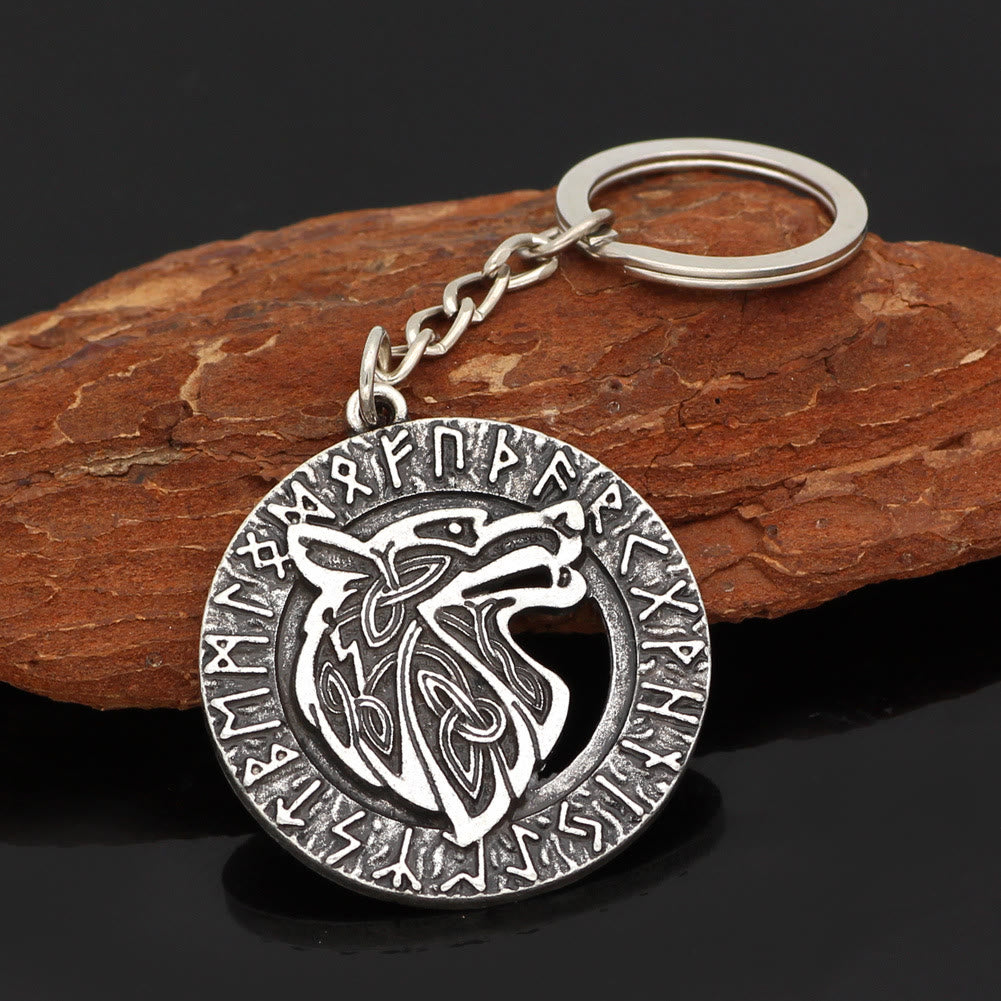 WorldNorse Runes mit Wolf -Schlüsselanhänger - image 2