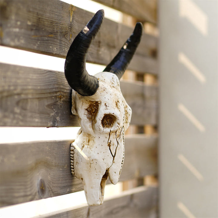 WorldNorse Horn Totenkopf Wanddekoration zum Aufhängen