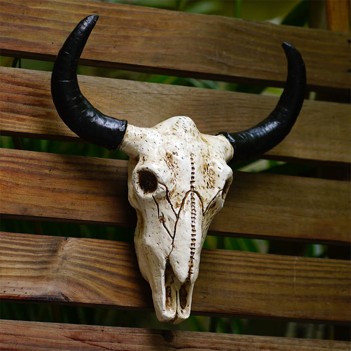 WorldNorse Horn Totenkopf Wanddekoration zum Aufhängen