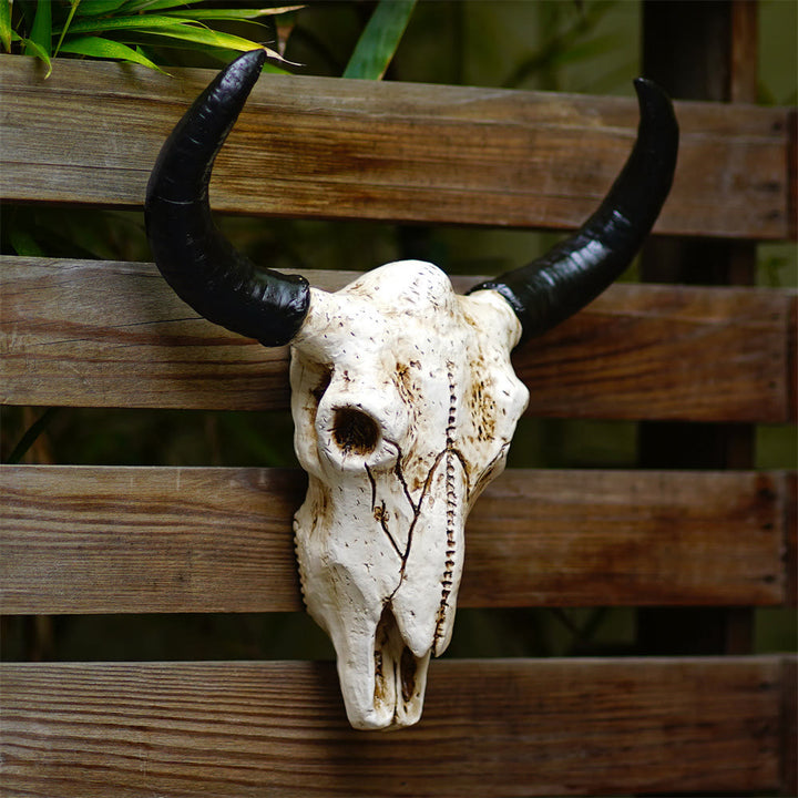 WorldNorse Horn Totenkopf Wanddekoration zum Aufhängen