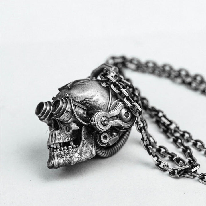 WorldNordische mechanische Totenkopf-Halskette